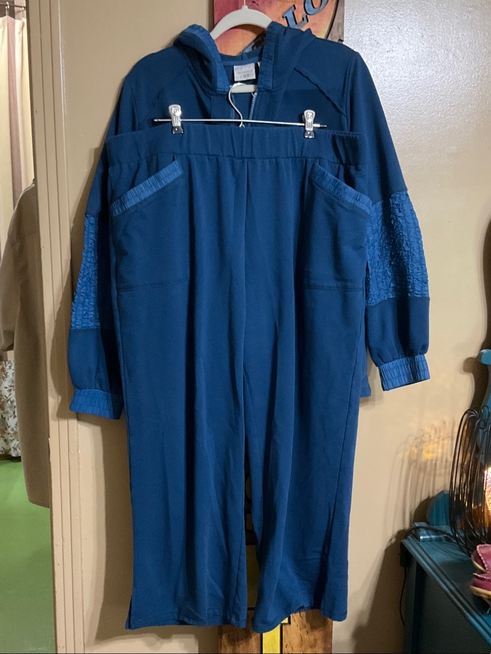 LOGO by Lori Goldstein Blue Jacket & Pants Set